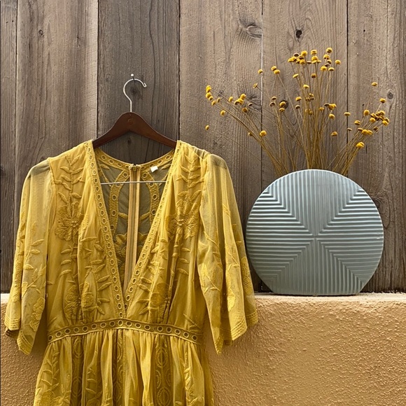 Desert yellow boho dress. - Picture 2 of 8